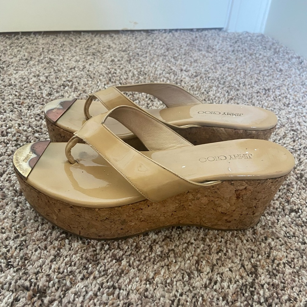Jimmy Choo Nude Platform Sandals size 37